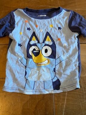 Lucy Light Blue and Navy Raglan Tee with Character Graphic